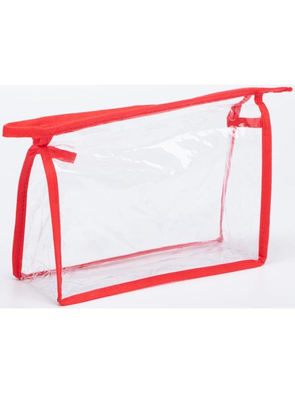 Косметичка на молнии, цвет красный