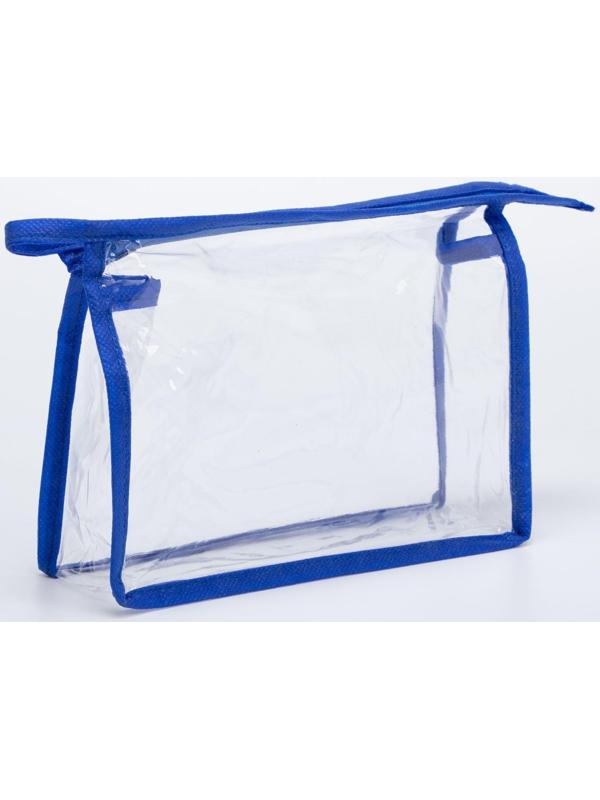 Косметичка на молнии, цвет синий