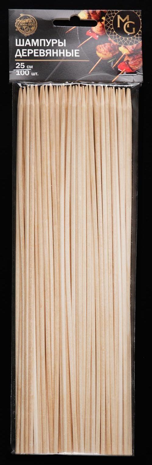 Шампур деревянный Magistro, 25×0,3 см, 100 шт, берёза