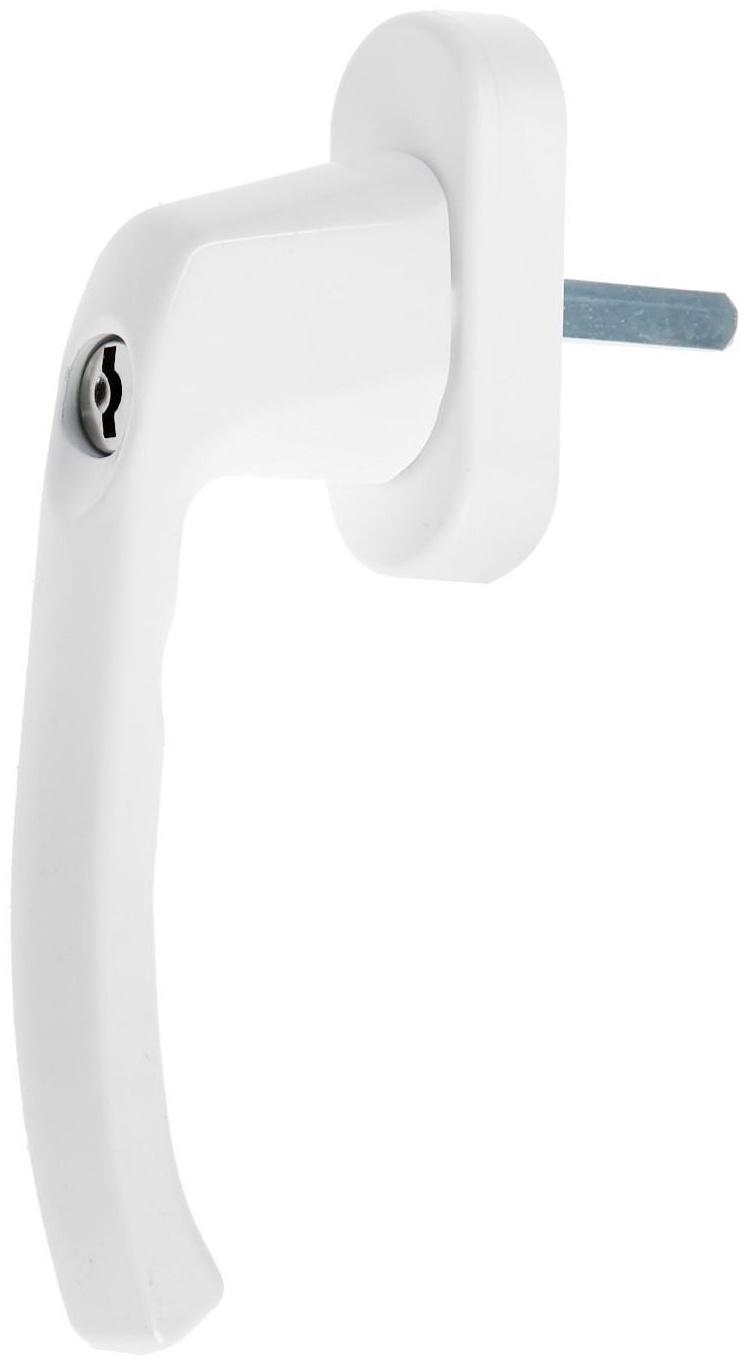 Ручка с замком, металл. 37мм WH038 Ral 9016, белая