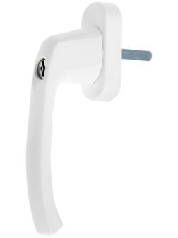 Ручка с замком, металл. 37мм WH038 Ral 9016, белая