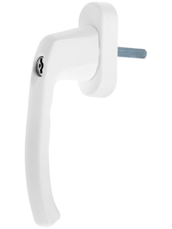 Ручка с замком, металл. 37мм WH038 Ral 9016, белая