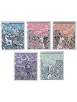 Тетрадь А5+, 80 листов в клетку, на гребне 