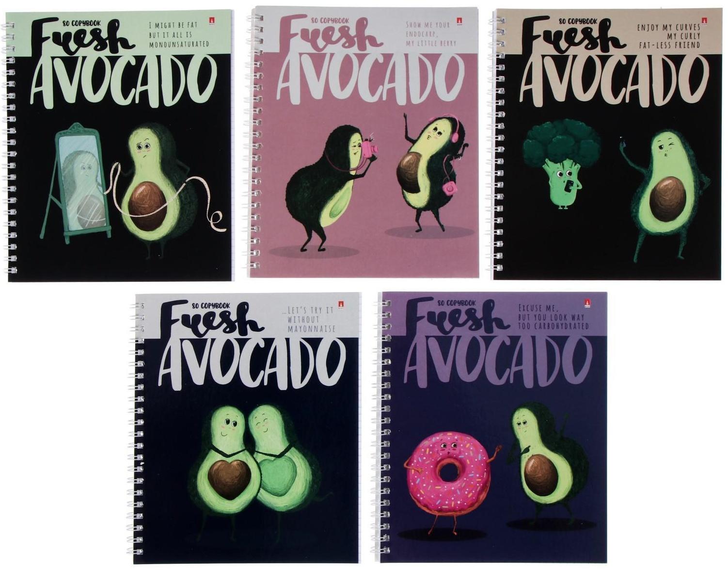 Тетрадь А5+, 80 листов в клетку, на гребне 