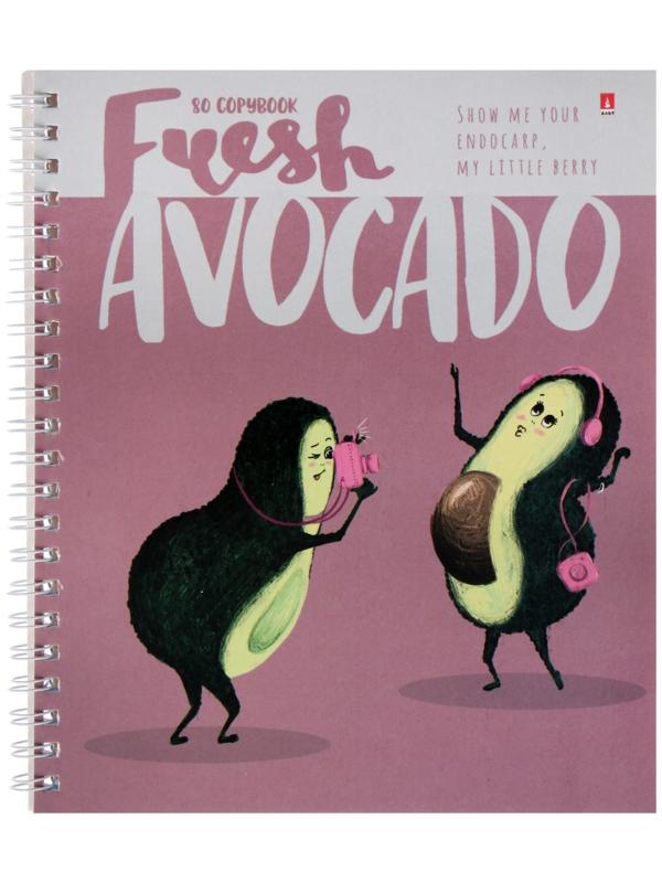 Тетрадь А5+, 80 листов в клетку, на гребне 