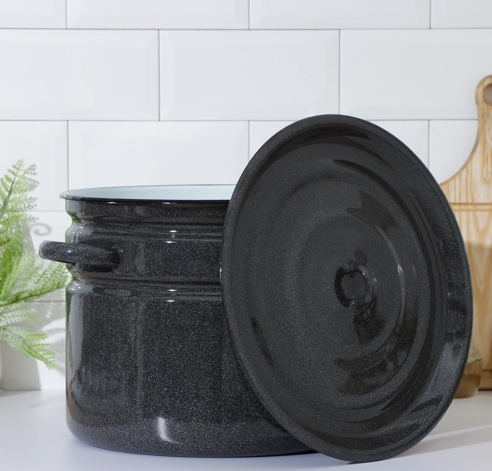 Бак эмалированный, 16 л, индукция, цвет графитовый рябчик