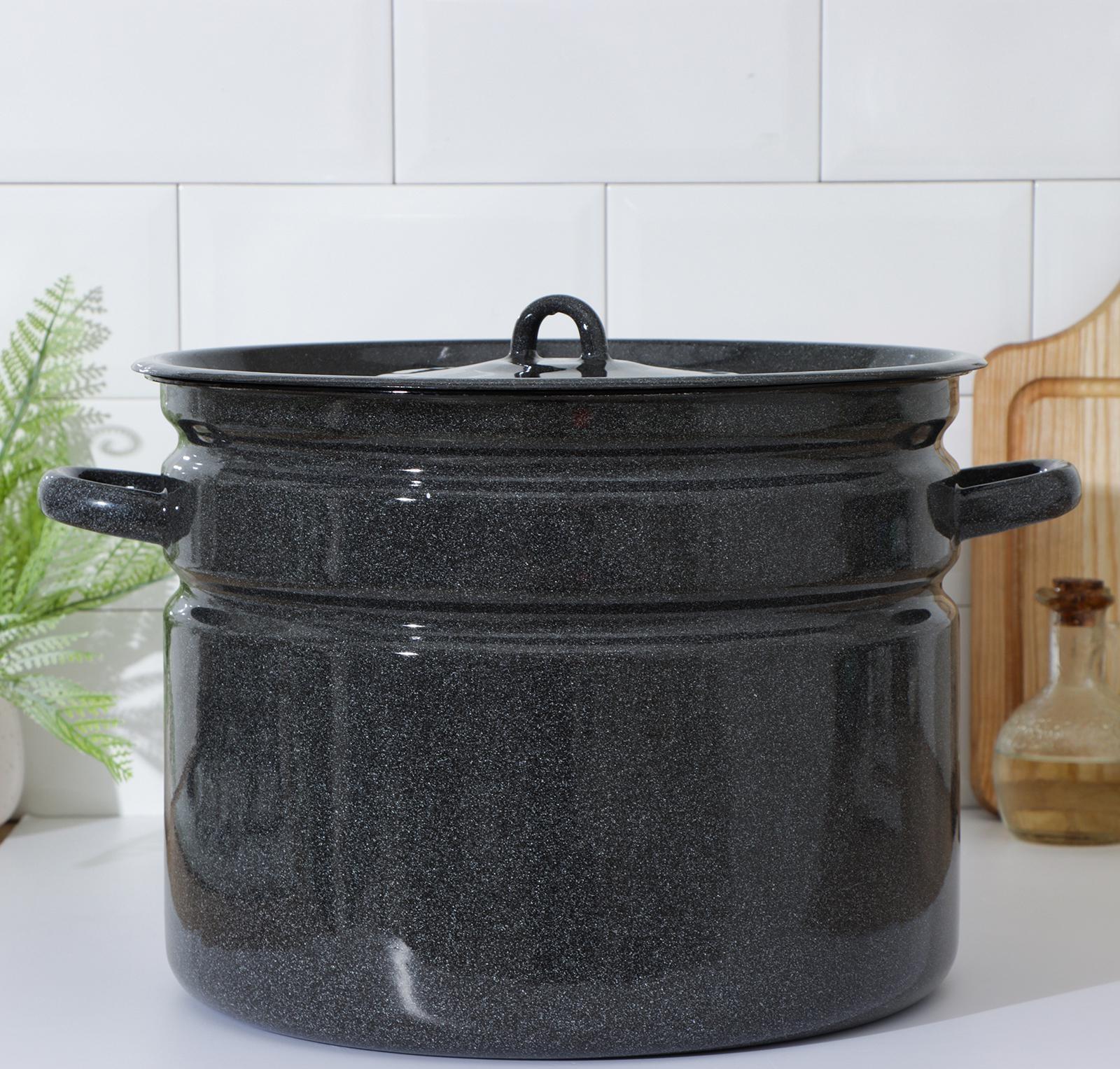 Бак эмалированный, 16 л, индукция, цвет графитовый рябчик