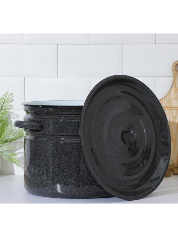 Бак эмалированный, 16 л, индукция, цвет графитовый рябчик