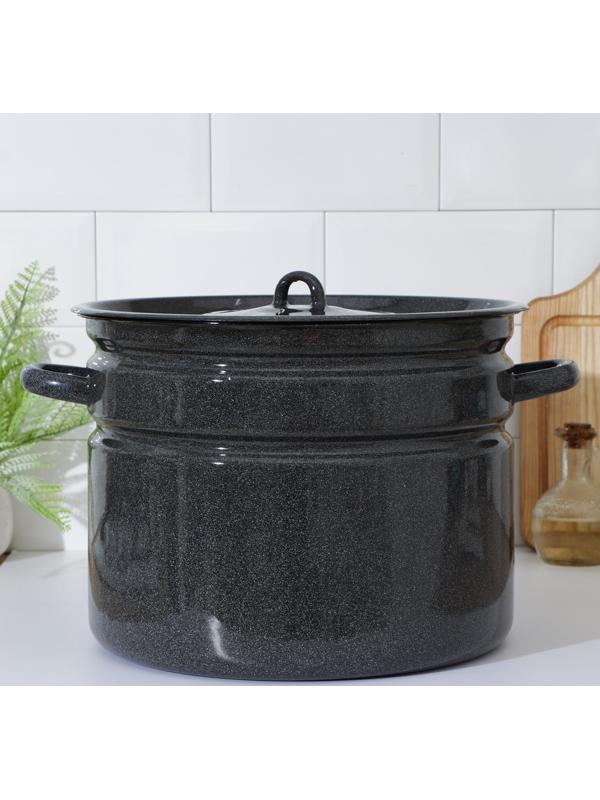 Бак эмалированный, 16 л, индукция, цвет графитовый рябчик