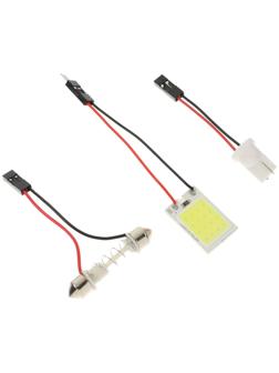 Автолампа светодиодная TORSO, 12 В, 16 SMD, два переходника, свет белый