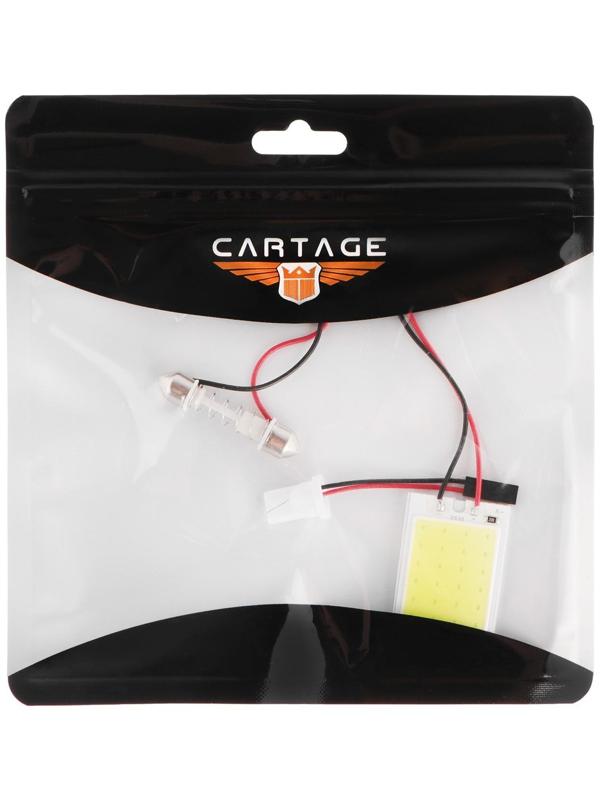 Автолампа светодиодная, 12 В, 24 SMD, два переходника, свет белый