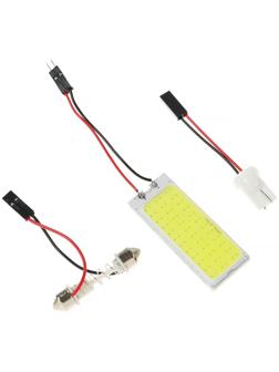 Автолампа светодиодная, 12 В, 36 SMD, два переходника, свет белый