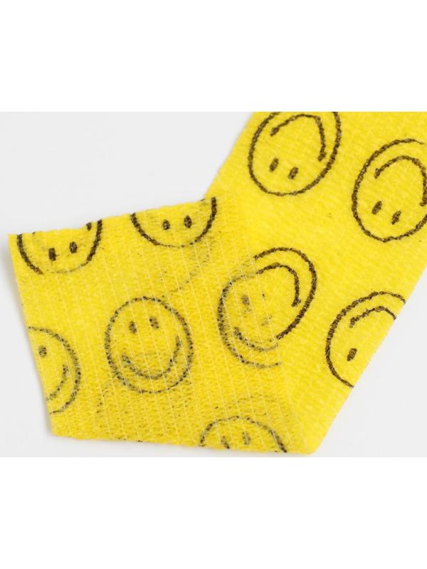 Бинт когезивный, 4,5м х 5см 1шт, эластичный (самофиксирующийся) желтый смайл, Вариант спорт