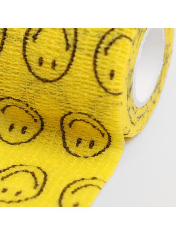 Бинт когезивный, 4,5м х 5см 1шт, эластичный (самофиксирующийся) желтый смайл, Вариант спорт