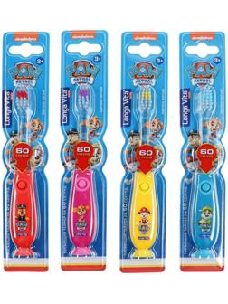 Зубная щетка Longa Vita Paw Patrol F-20A, мигающий таймер на присоске, от 3-х лет, МИКС