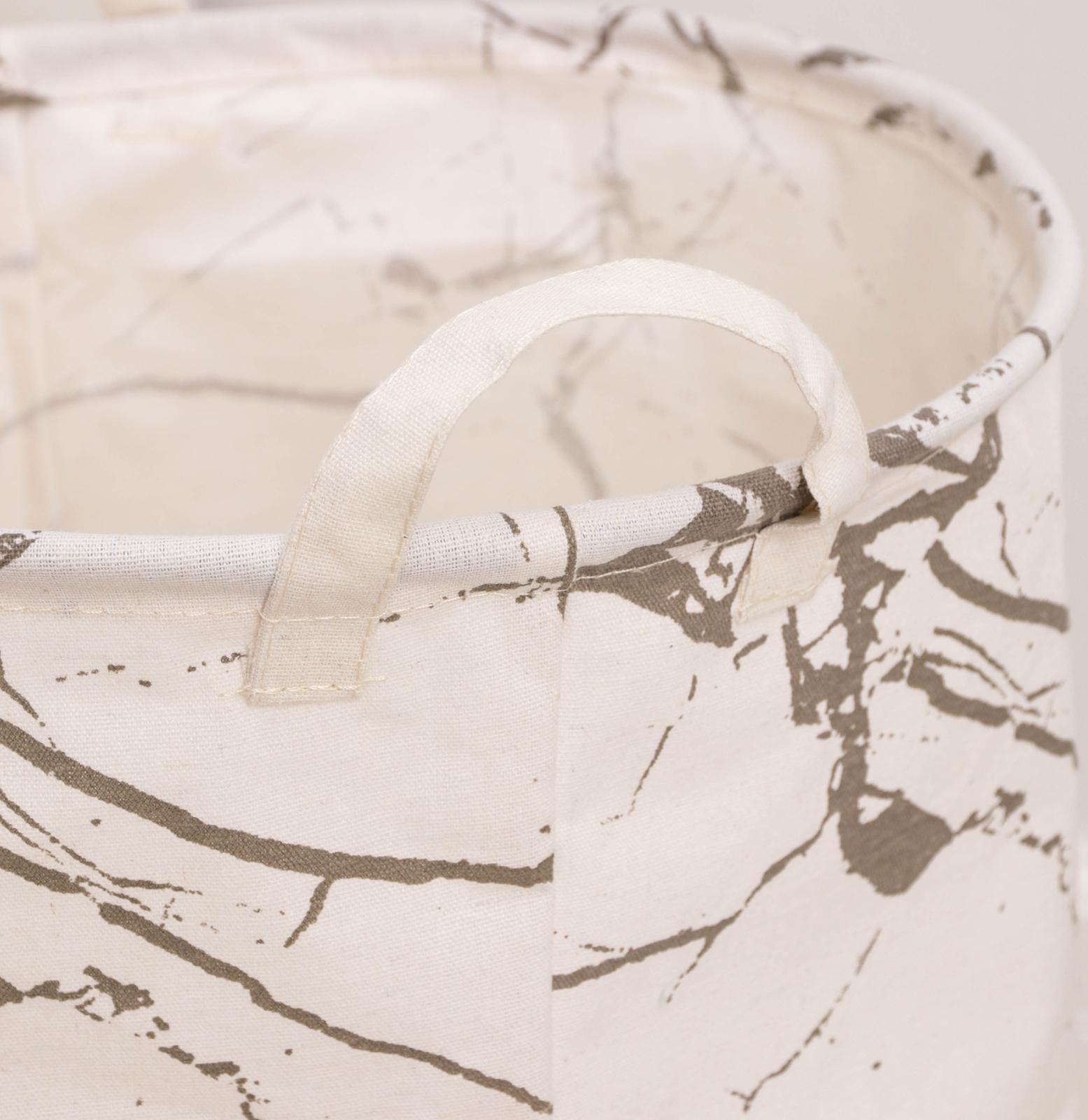 Корзина бельевая текстильная «Мрамор», 35×45 см, цвет белый