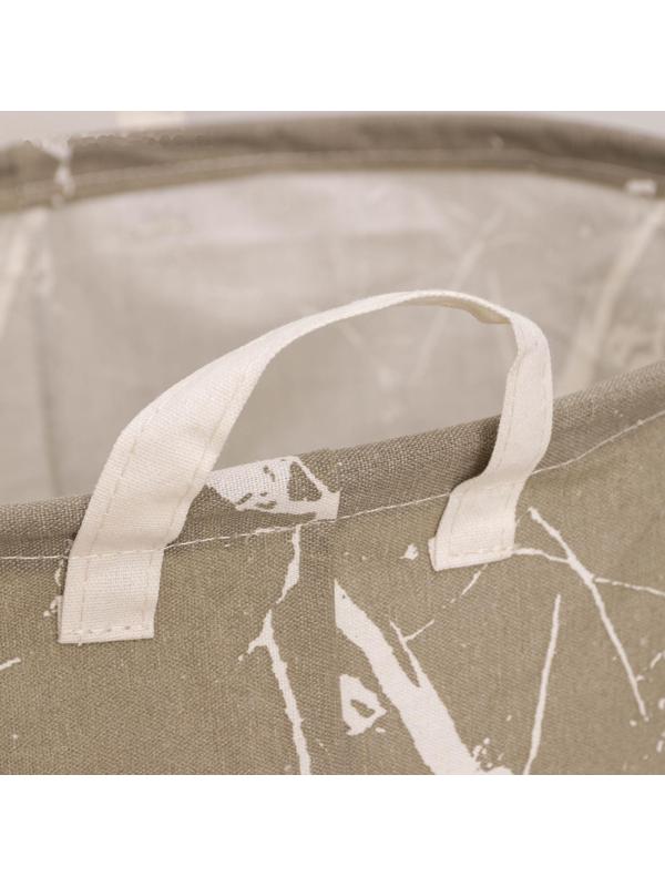 Корзина бельевая текстильная «Мрамор», 35×45 см, цвет бежевый