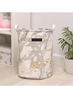 Корзина бельевая текстильная «Монро», 35×45 см, цвет белый