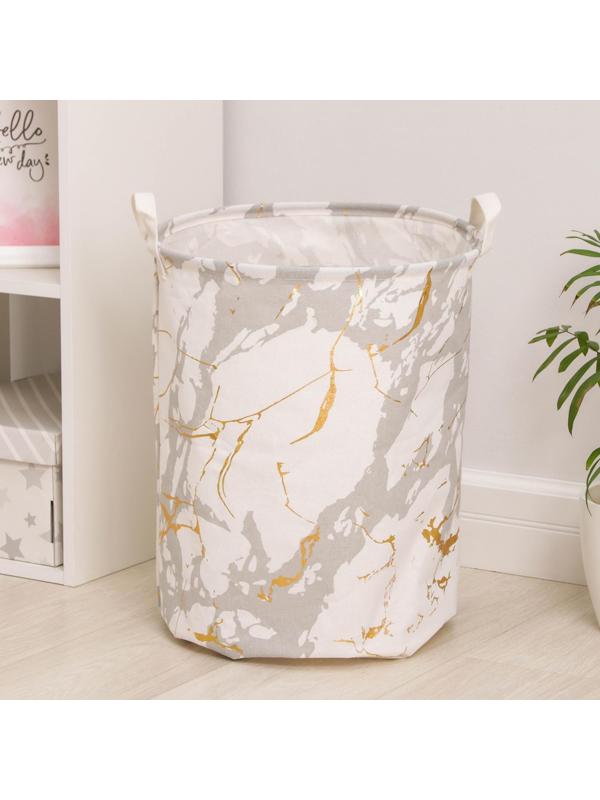 Корзина бельевая текстильная «Монро», 35×45 см, цвет белый