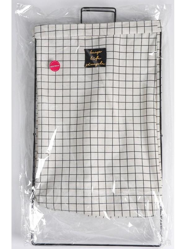 Корзина универсальная складная «Клетка», 40×26×50 см, цвет бело-чёрный