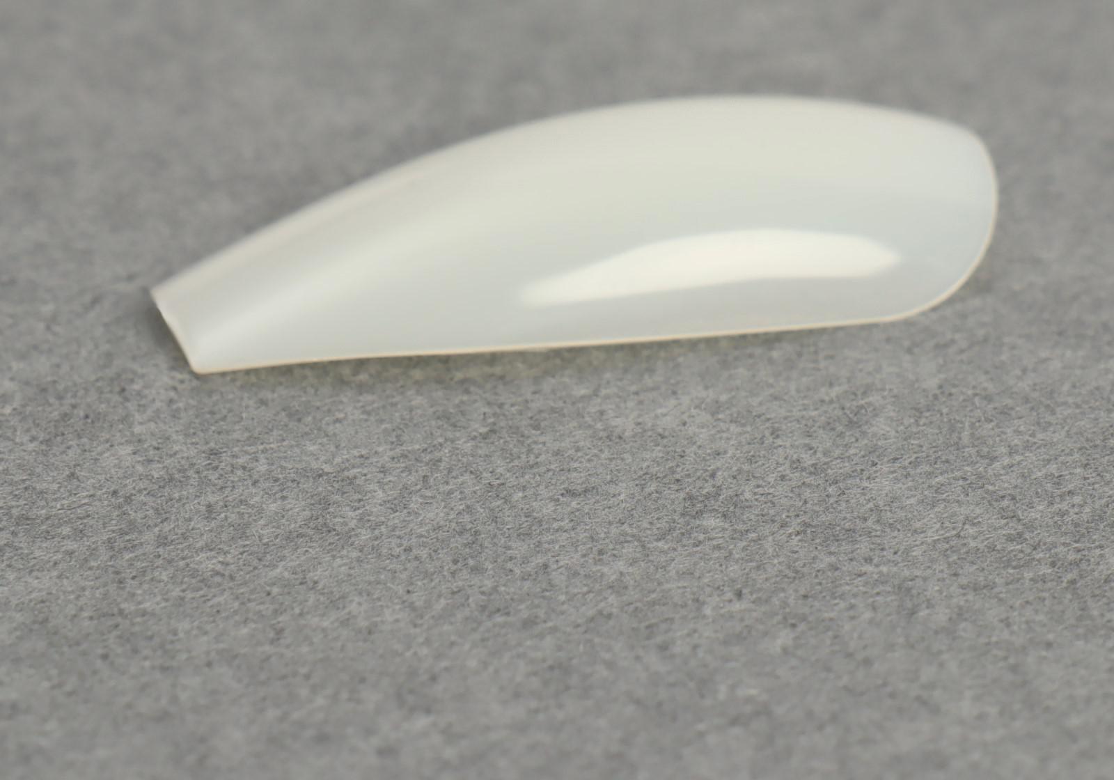 Типсы для ногтей, 100 шт, форма балерина, полное покрытие, контейнере, цвет бежевый