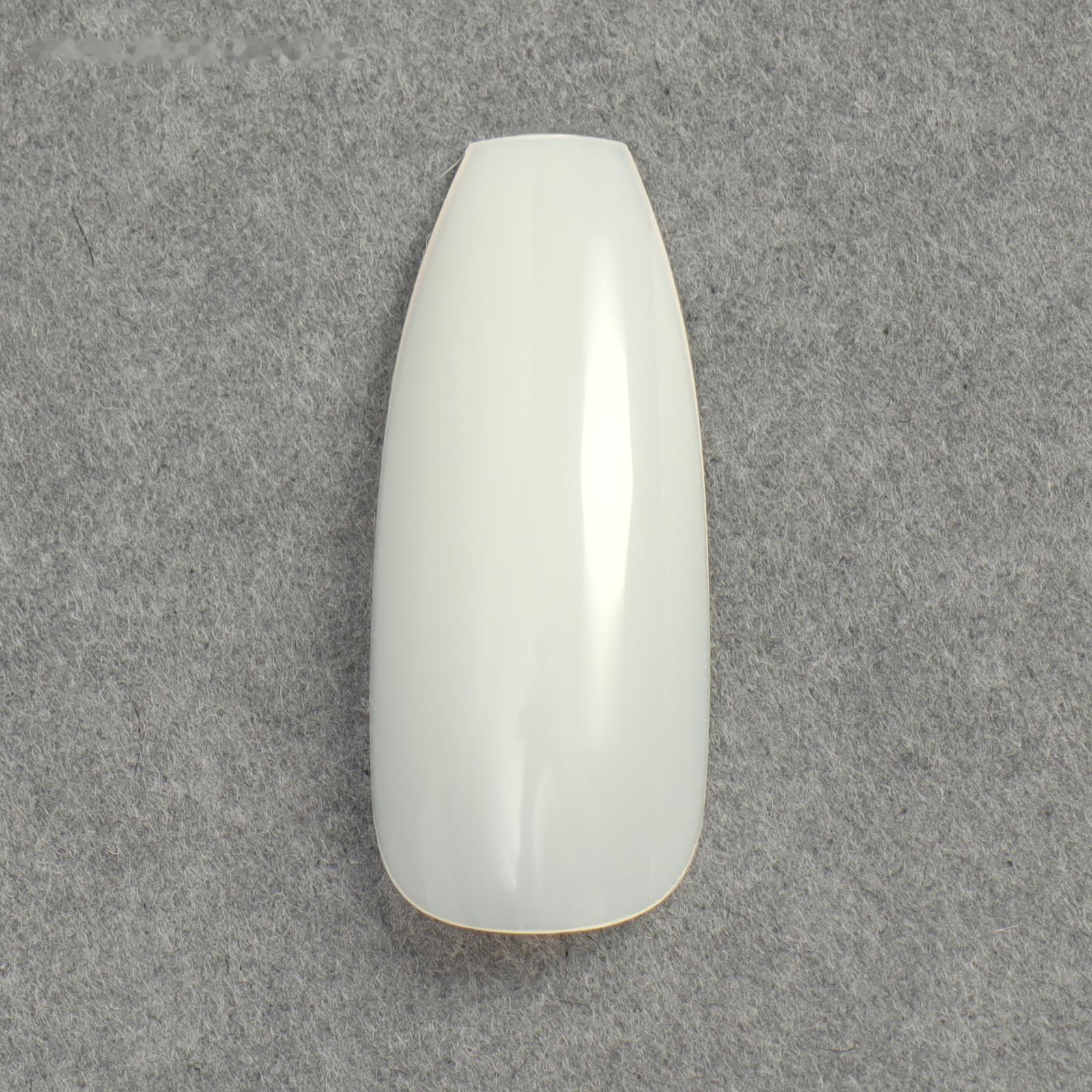 Типсы для ногтей, 100 шт, форма балерина, полное покрытие, контейнере, цвет бежевый