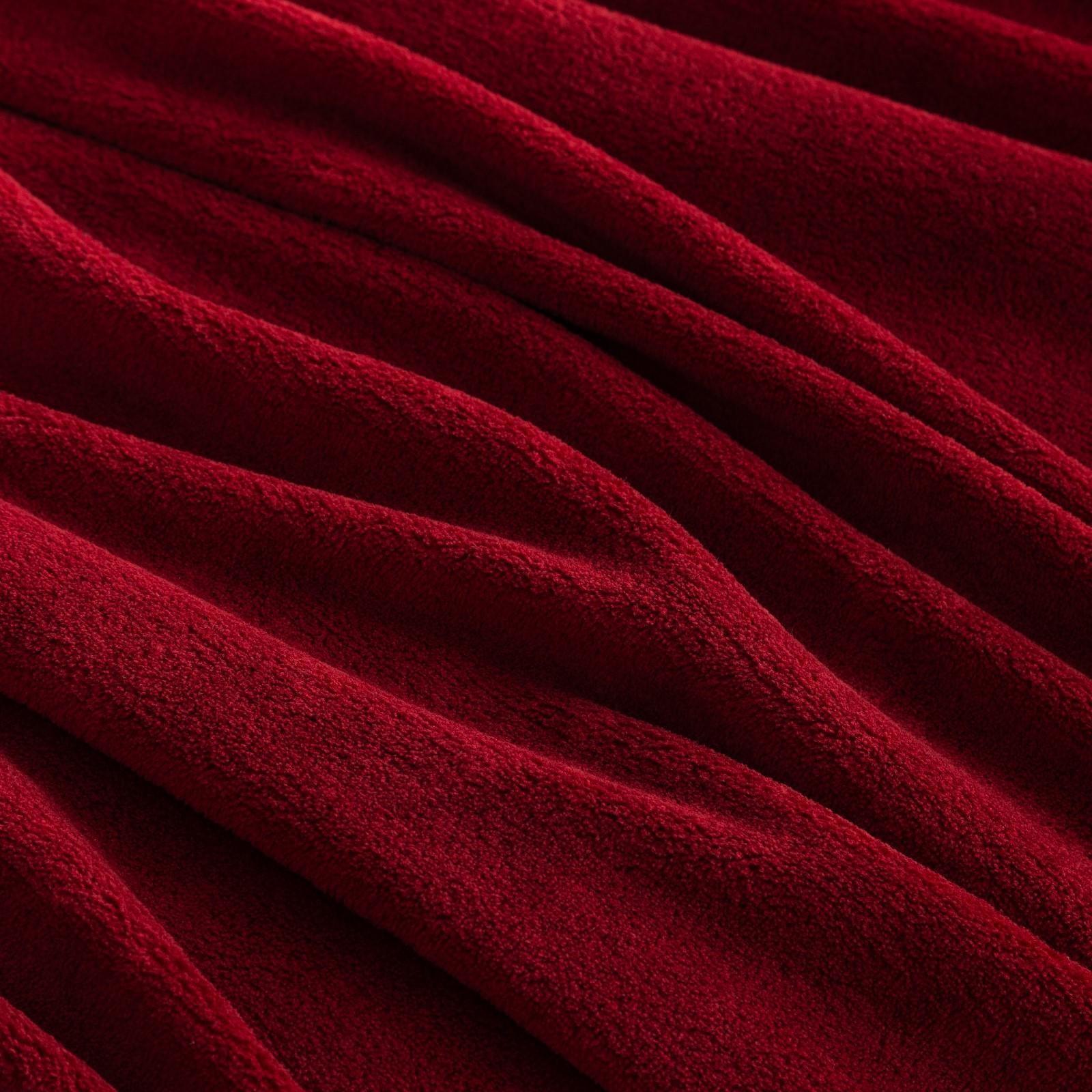 Плед Этель 150*200 см, цв. бордовый, 100% п/э, корал-флис , 220 гр/м2