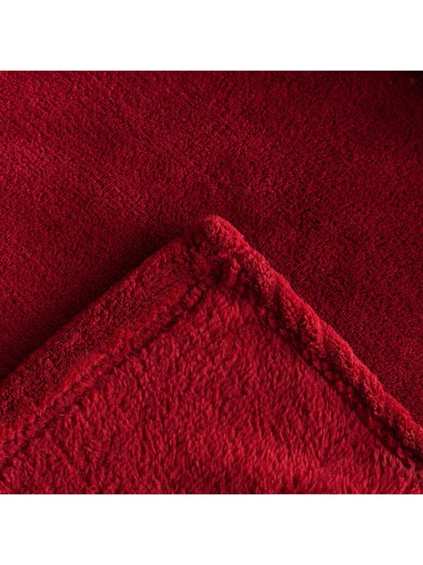 Плед Этель 150*200 см, цв. бордовый, 100% п/э, корал-флис , 220 гр/м2