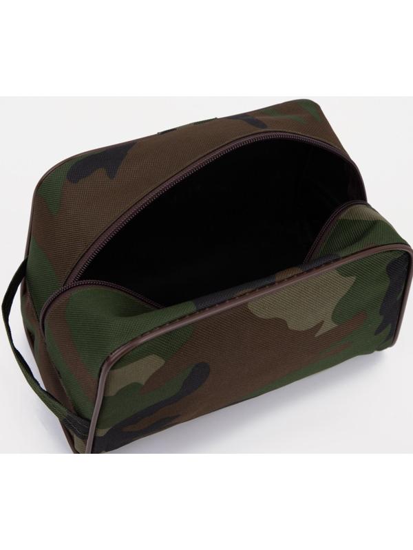 Косметичка на молнии, с подкладом, цвет камуфляж