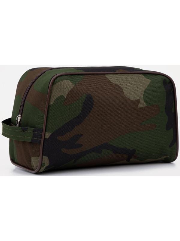 Косметичка на молнии, с подкладом, цвет камуфляж