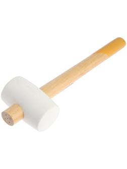 Киянка ТУНДРА, деревянная рукоятка, белая резина, 55 мм, 400 г