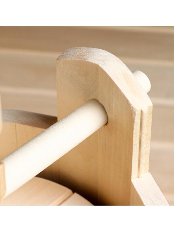 Кадка из липы, 10л, с прижимным гнетом, нержавеющий обод 