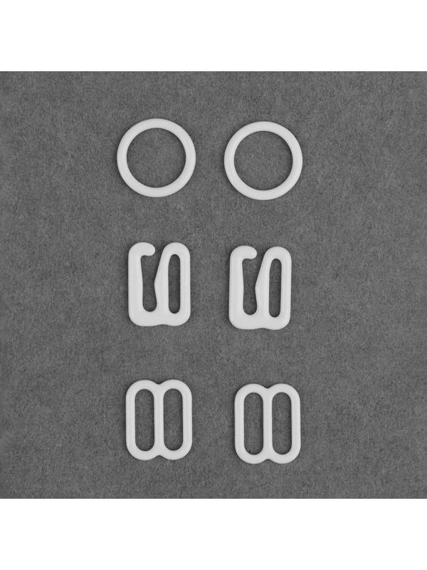 Набор для бюстгальтера: застёжка 5 см, фурнитура 1 см, цвет белый