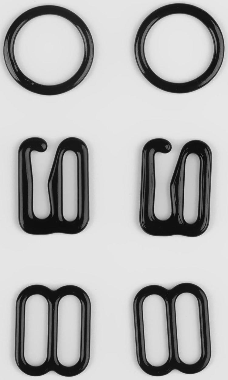 Набор для бюстгальтера: застёжка 5 см, фурнитура 1 см, цвет чёрный