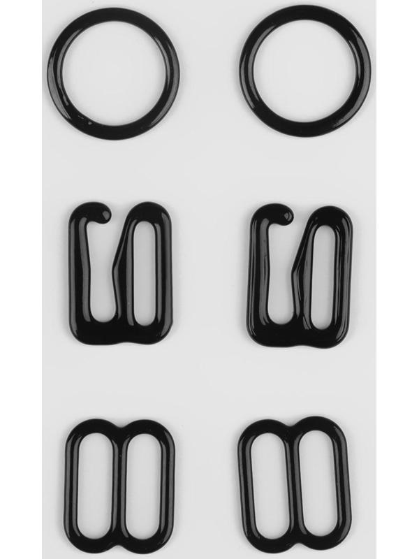 Набор для бюстгальтера: застёжка 5 см, фурнитура 1 см, цвет чёрный