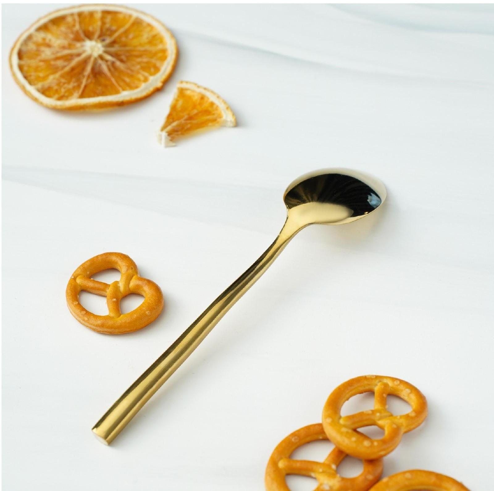 Ложка чайная из нержавеющей стали Magistro Kolos, h=14 см, цвет золотой