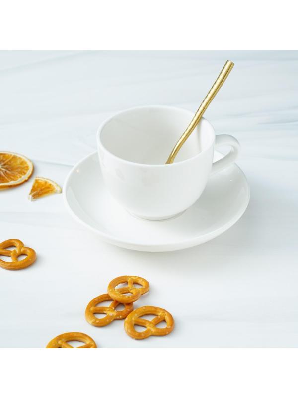 Ложка чайная из нержавеющей стали Magistro Kolos, h=14 см, цвет золотой