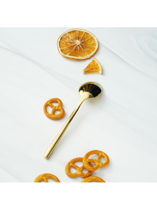 Ложка чайная из нержавеющей стали Magistro Kolos, h=14 см, цвет золотой