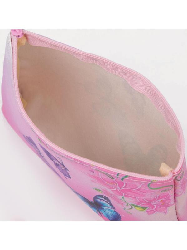 Косметичка на молнии, цвет розовый