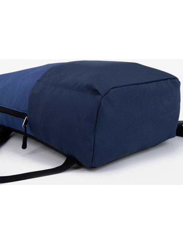 Рюкзак текстильный с карманом, синий, 22х13х30 см