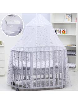 Балдахин для детской кроватки «Перья», без основания, р-р 165х500 см, цвет белый