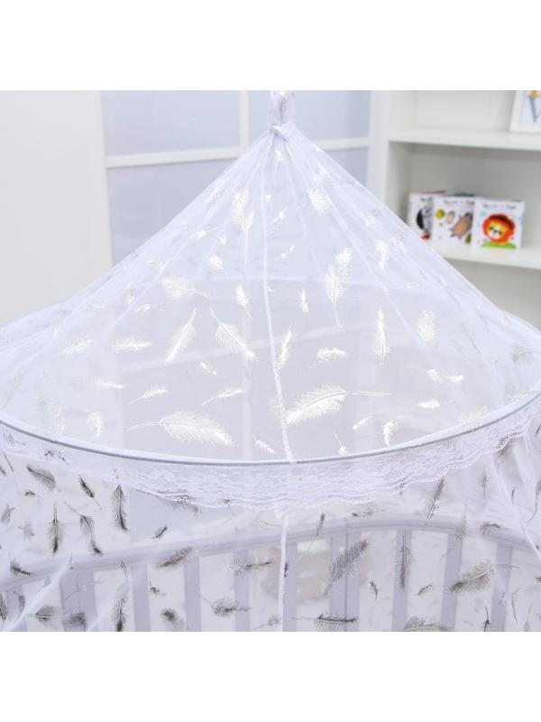 Балдахин для детской кроватки «Перья», без основания, р-р 165х500 см, цвет белый