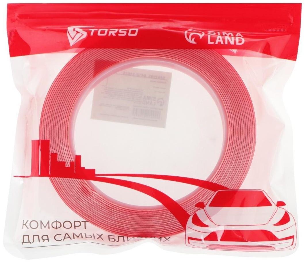 Клейкая лента TORSO, прозрачная, двусторонняя, акриловая, 18 мм × 5 м