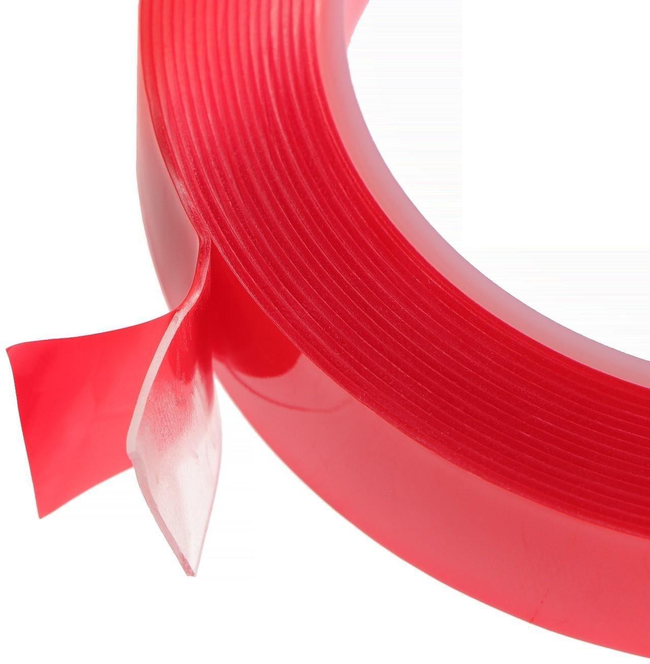 Клейкая лента TORSO, прозрачная, двусторонняя, акриловая, 18 мм × 5 м