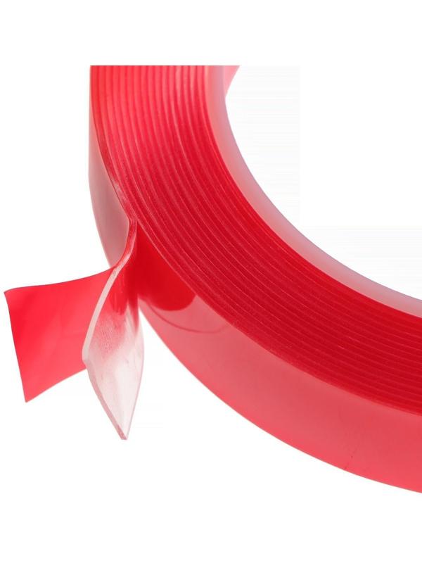 Клейкая лента TORSO, прозрачная, двусторонняя, акриловая, 18 мм × 5 м