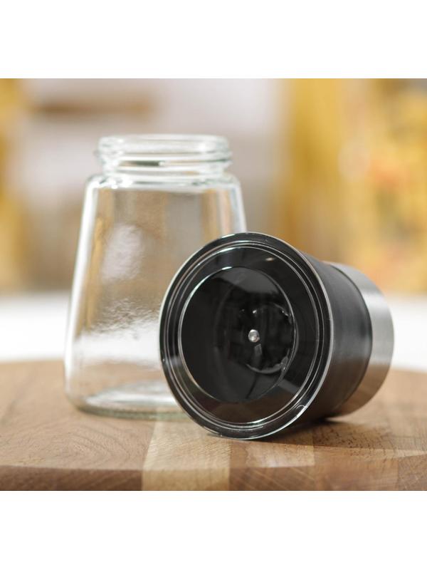 Мельница для специй «Модерн», 6,5×6,5×13 см, 180 мл, цвет чёрный