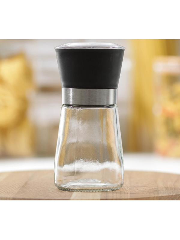 Мельница для специй «Модерн», 6,5×6,5×13 см, 180 мл, цвет чёрный