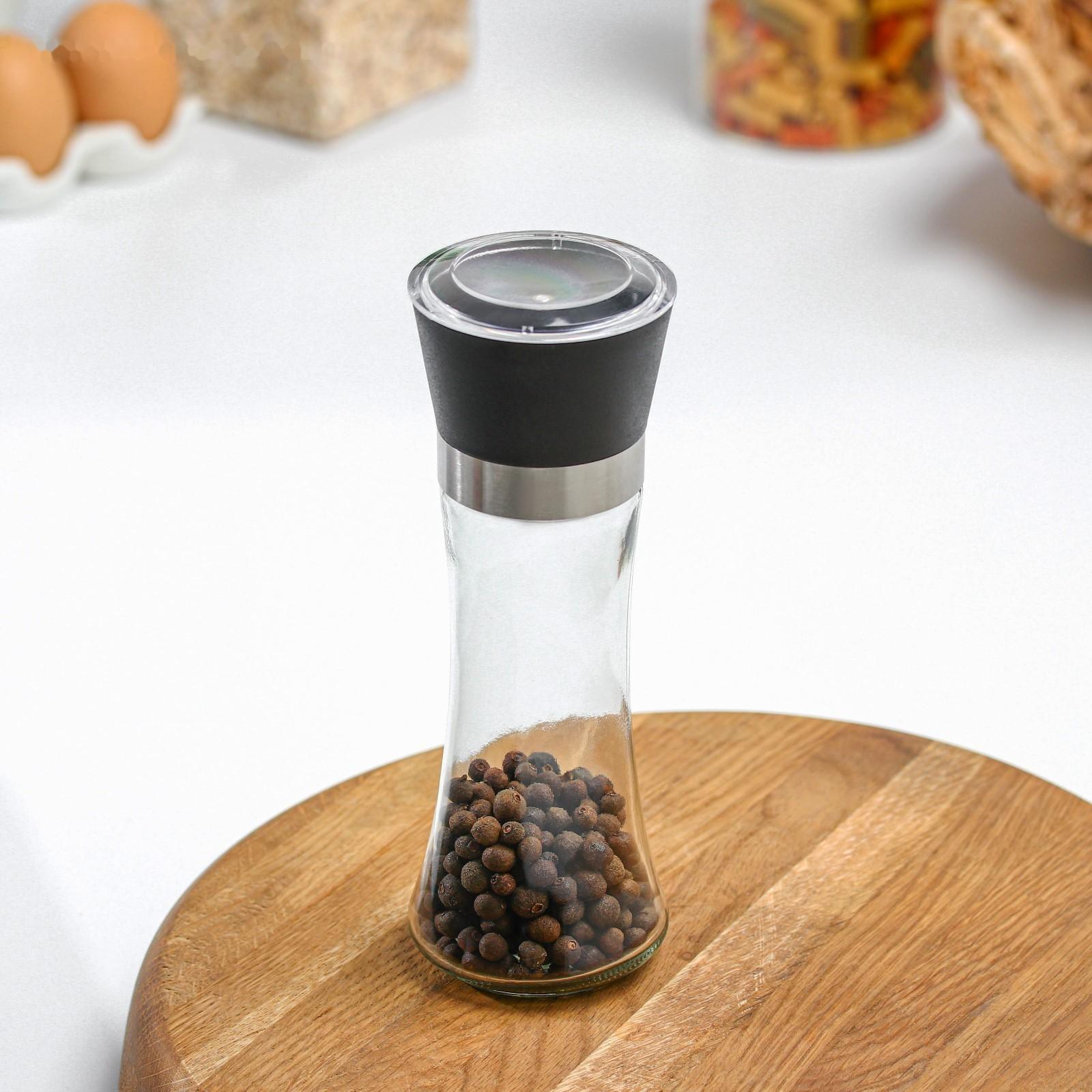 Мельница для специй «Модерн», 6,5×6,5×18,8 см, 200 мл, цвет чёрный