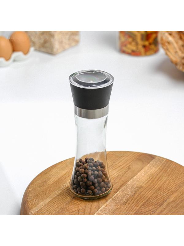 Мельница для специй «Модерн», 6,5×6,5×18,8 см, 200 мл, цвет чёрный
