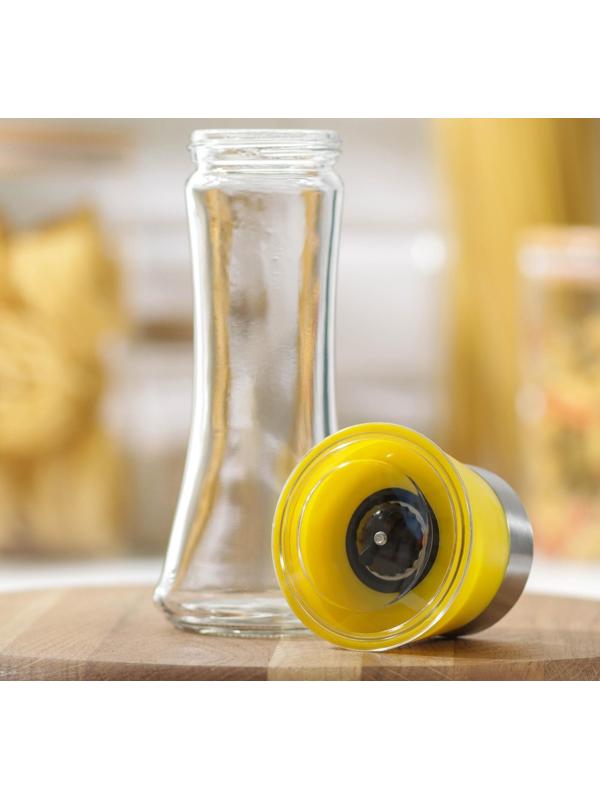 Мельница для специй «Модерн», 6,5×6,5×18,8 см, 200 мл, цвет жёлтый